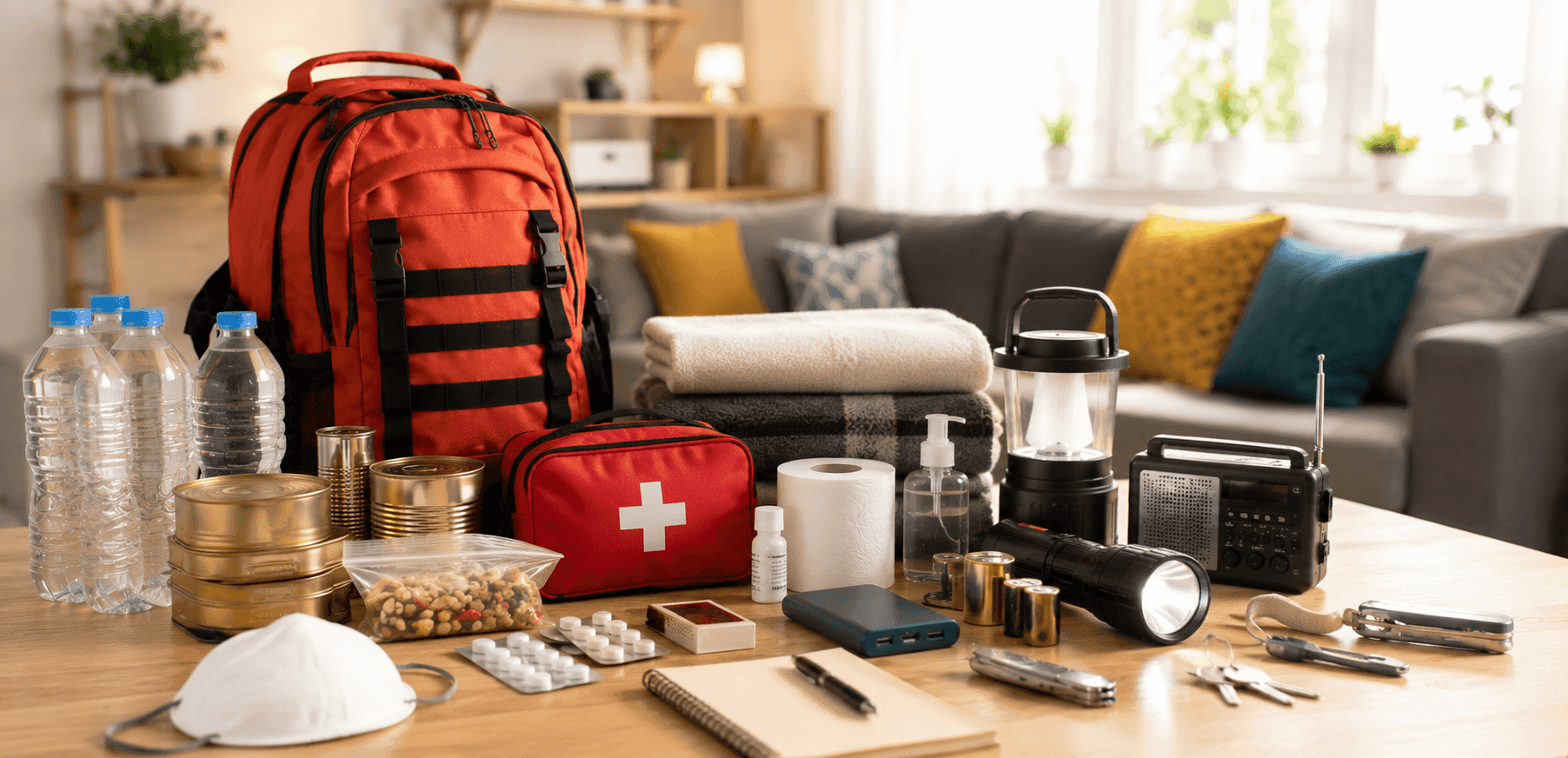 Mejor kit de emergencia 72 horas con mochila, agua, botiquín, radio, linterna y suministros esenciales para el hogar