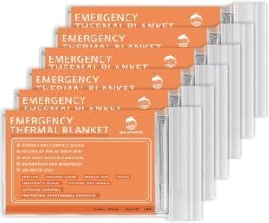 Juego de mantas térmicas de emergencia ANMEILU para conservar el calor corporal en situaciones de emergencia