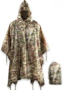 Poncho táctico militar impermeable para kit de emergencia 72 horas y supervivencia