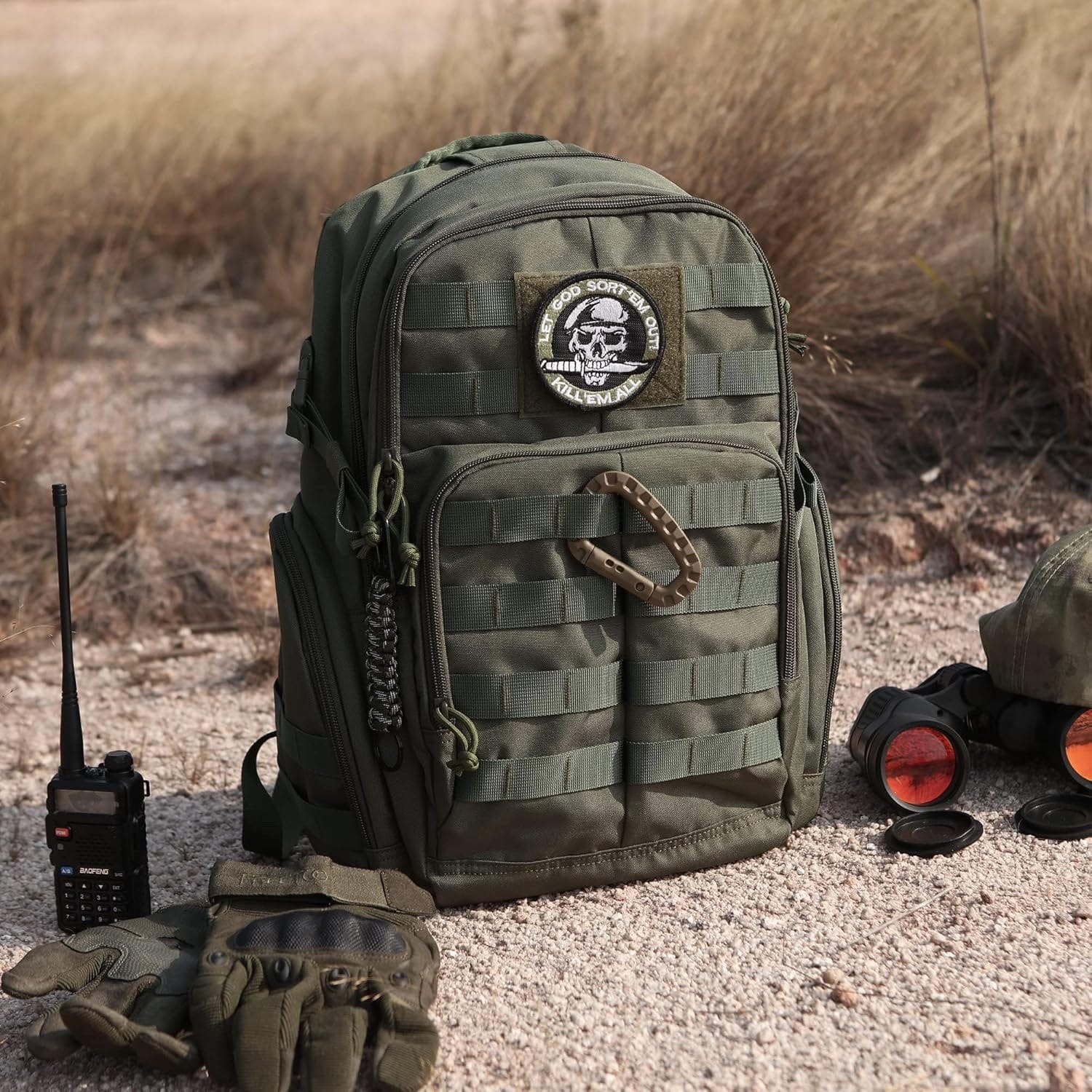 Mochila de emergencia resistente preparada para almacenar suministros esenciales de supervivencia