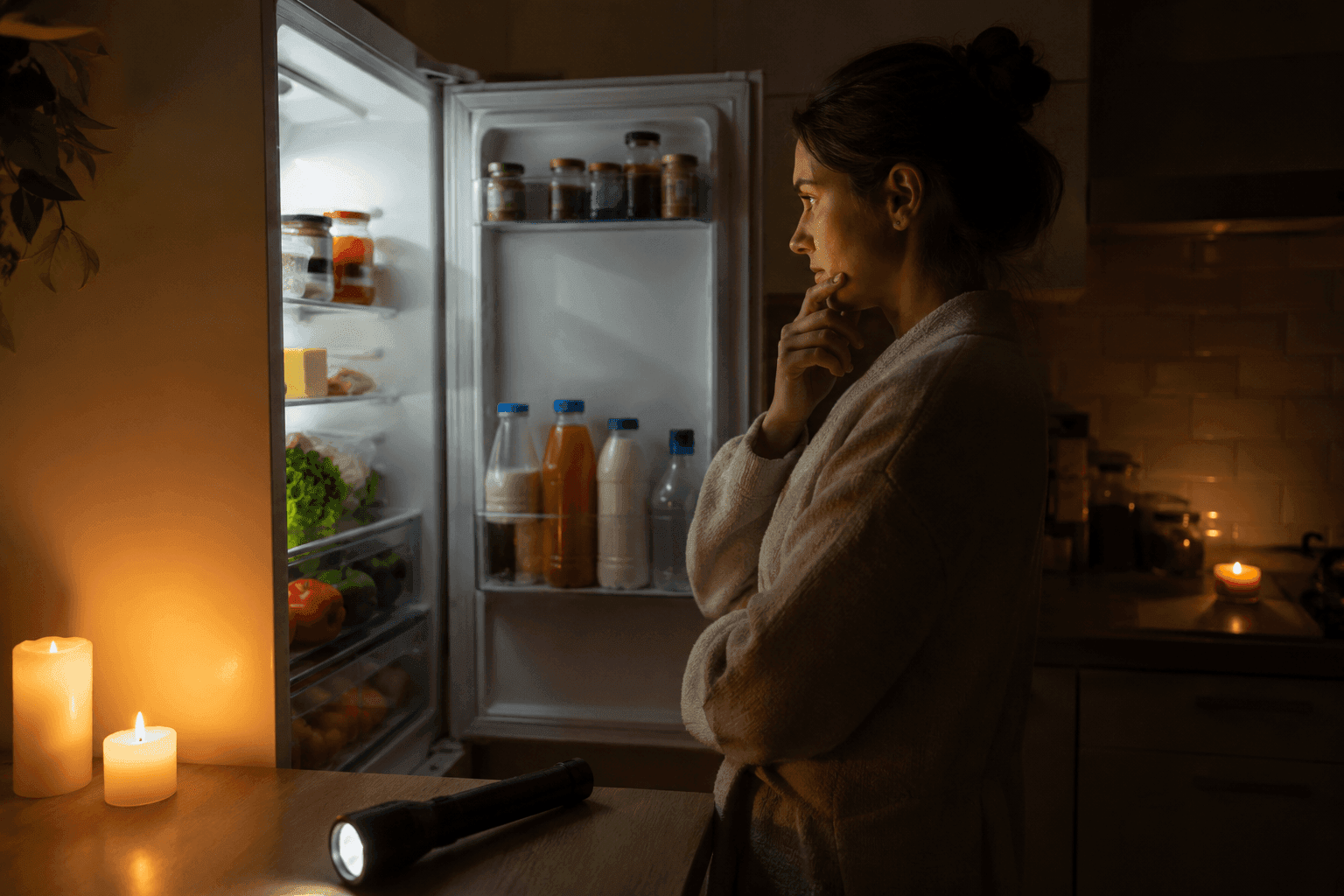 Alimentos almacenados en un frigorífico durante un apagón eléctrico y su conservación cuando se va la luz.